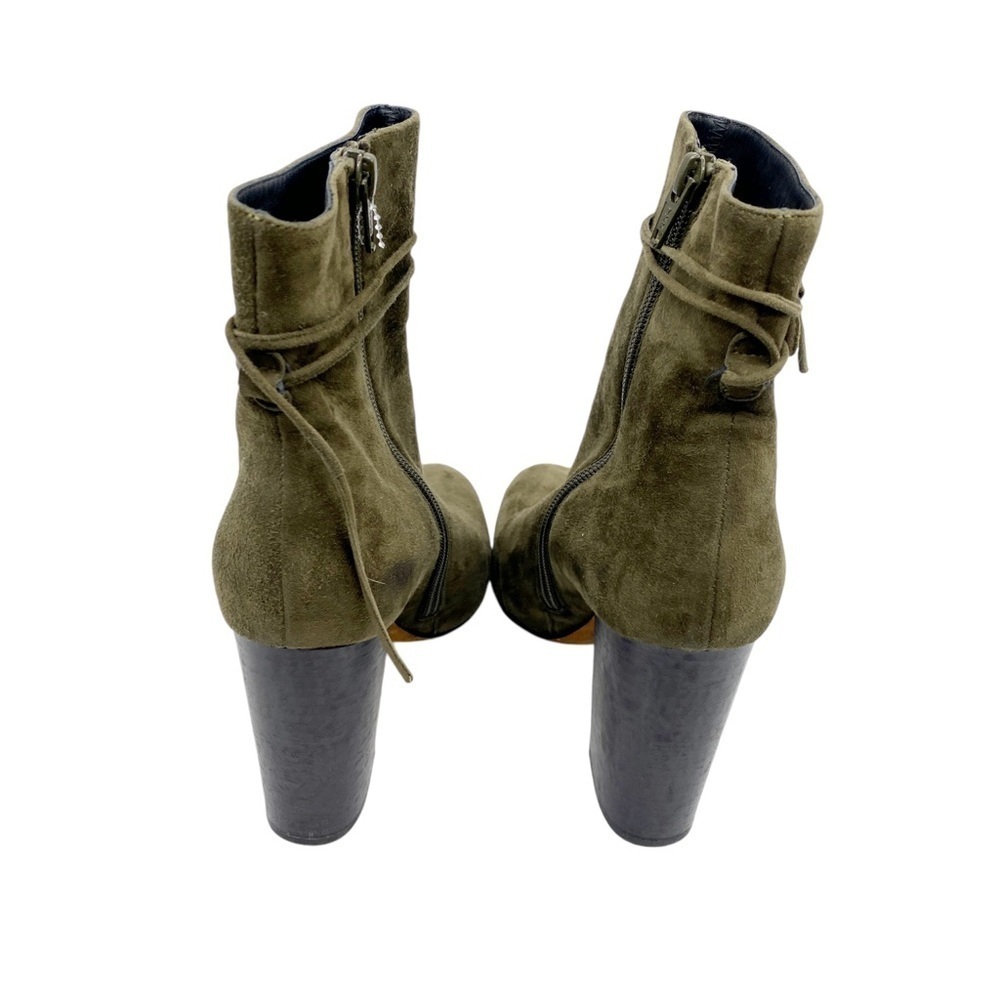Vince Green Suede Tie Detail Ankle Boots Size 6 - Picture 4 of 6